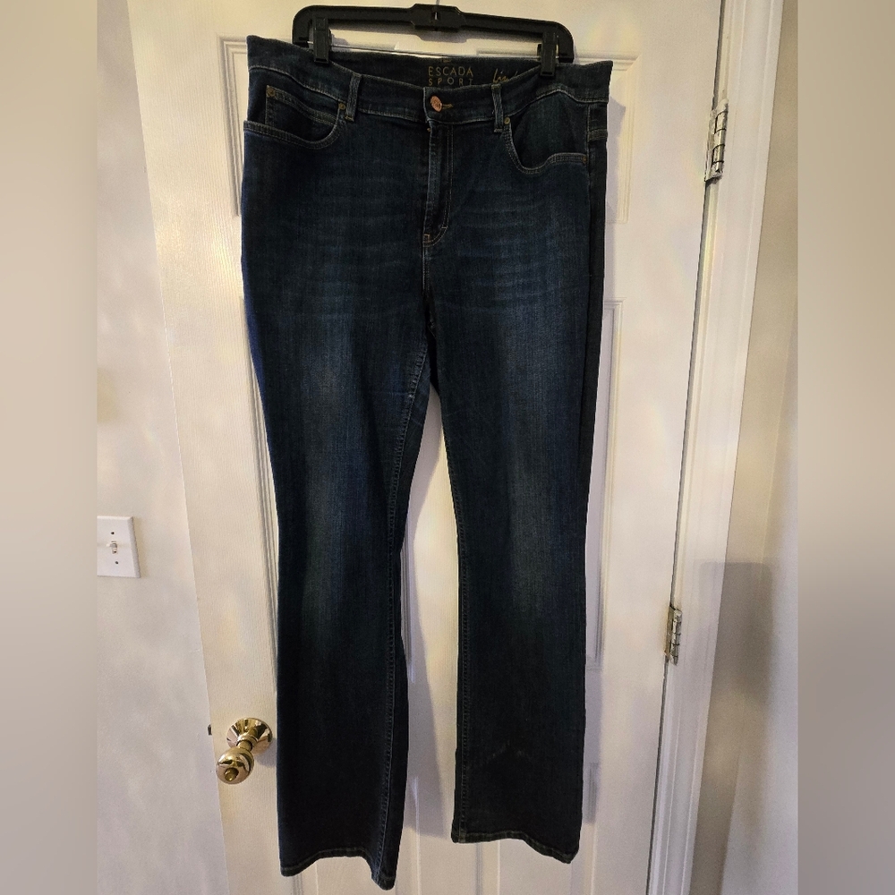 Escada Women's Deep Indigo Boot Cut Jeans, Size 46 or 12-14